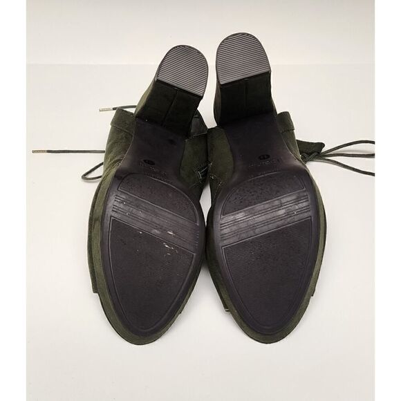 Bar III Women's Faux Suede Nelly Green Lace Up Platform Bootie Sandal Shoe 11M - Picture 14 of 15